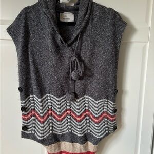 Urban Behavior Charcoal and Red Chevron Sweater Vest